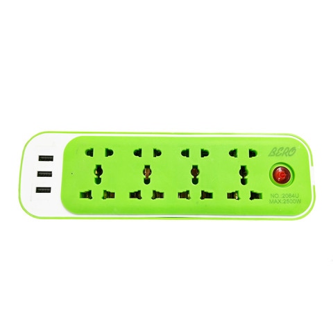 Bero Power Strip - 4 Outlets with 3 USB Ports