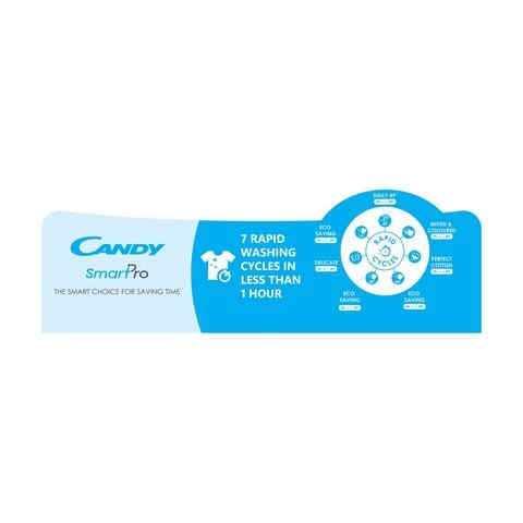 Candy SmartPro Washer Dryer 8kg Wash + 5kg Dry - CSOW4855T/1-19 - 1400rpm - White - WiFi+BT - Steam Function - 5 Digit Display