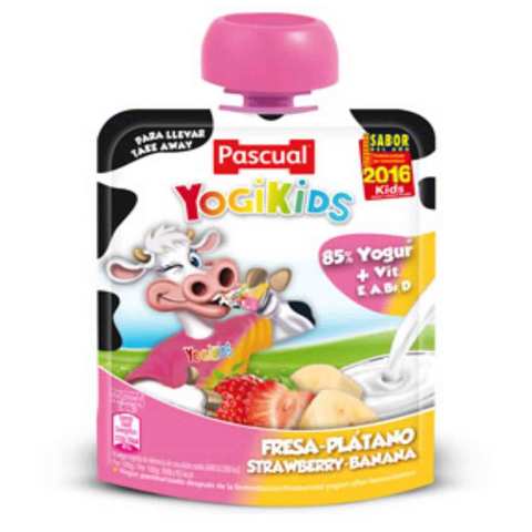 Pascual Yoghurt Yogi Kids Strawberry And Banana Flavor 80 Gram