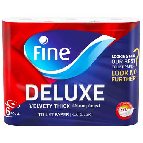 Fine Toilet Deluxe Tissues 150 Sheets 3 Ply 6 Rolls
