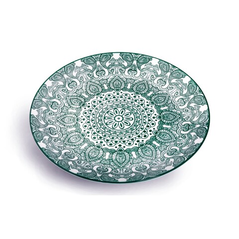 Che Brucia Arabesque Green Round Plate 25.4 cm