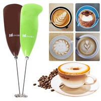 Generic-Electric Milk Frother Automatic Milk Foam Maker for Bulletproof Coffee Matcha Stainless Steel Whisk Battery Operated Mini Drink Mixer Blender