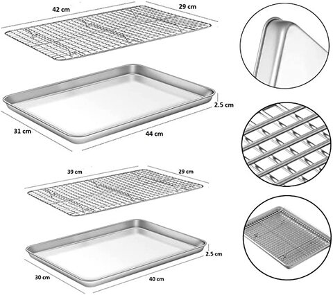 Stainless steel outlet baking sheet