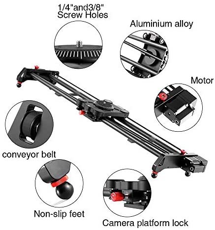 Andoer Gp-120Qd 120Cm/3.9Ft Carbon Fiber Motorized Camera Track Slider Dolly Video Rail Support Time Lapse Video Shot Follow Focus Auto Loop