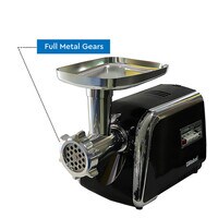 Nobel Meat Grinder Full Metal Gear 2 Speed + Reverse Function Copper Motor With Accesories 1800W NMG2500 Black 1 Year Warranty