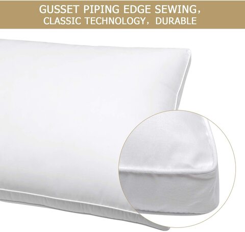 Maestro Pack of 2 Down Feather Alternative Cotton (Down Proof) Pillow Double Piping - 50x75cm,1300x2( pcs)grms/set