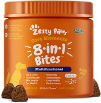 Zesty Paws Multivitamin For Dogs, Glucosamine &amp; Chondroitin + Msm For Hip &amp; Joint + Arthritis Relief, Digestive Enzymes &amp; Coq10 + Fish Oil For Skin &amp; Coat, For All Ages