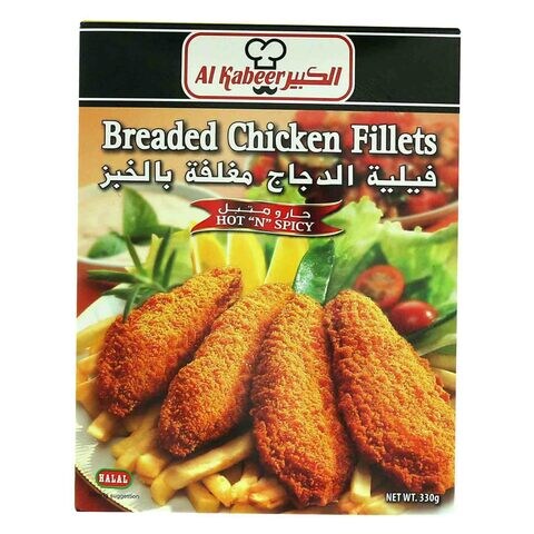 Al Kabeer Hot N Spicy Breaded Chicken Fillets 330g
