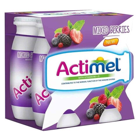 Danone Actimel Strawberry Yogurt Drink 4 Pack - Drinks