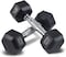 Sky Land Rubber Coated Hex Dumbbell Set With Chrome Metal Handle For Strength Training2.5 Kgs X 2Pcsem92602.5, Black