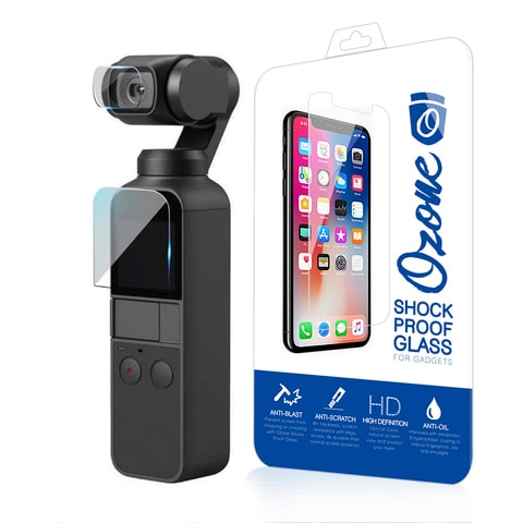 Ozone - OSMO Pocket Screen Protector Shock Proof Lens and Screen Cover Tempered Glass For DJI OSMO Pocket Gimbal Camera- Clear