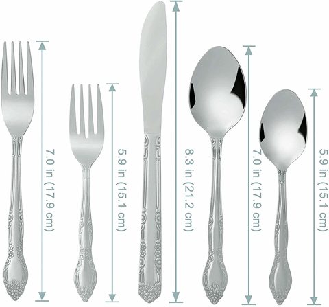 Bon Flora 20-Piece Stainless Steel Flatware Silverware Cutlery Set