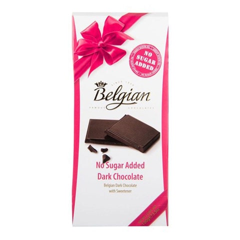 Buy Belgian dark chocolate no sugar added 100 g in Saudi Arabia