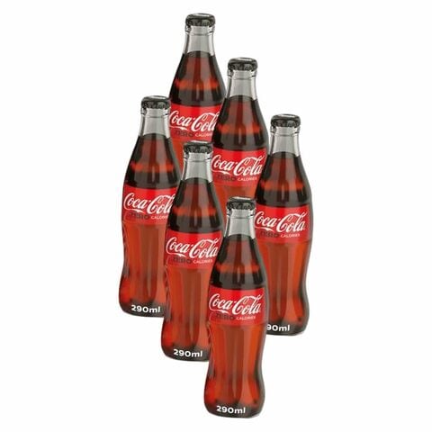 Coca-Cola Zero Calories Carbonated Soft Drink Non-Returnable Bottle 290ml Pack of 6