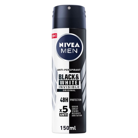 NIVEA MEN  Antiperspirant Spray for Men  Black &amp; White Invisible Protection Original 150ml