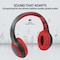 Promate Bluetooth Headphone, Over-Ear Deep Bass Wired/Wireless Headphone with Long Paytime, Hi-Fi Sound, Built-In Mic, On-Ear Controls, Soft Earpads, MicroSD Card Slot and AUX Port, LaBoca Red