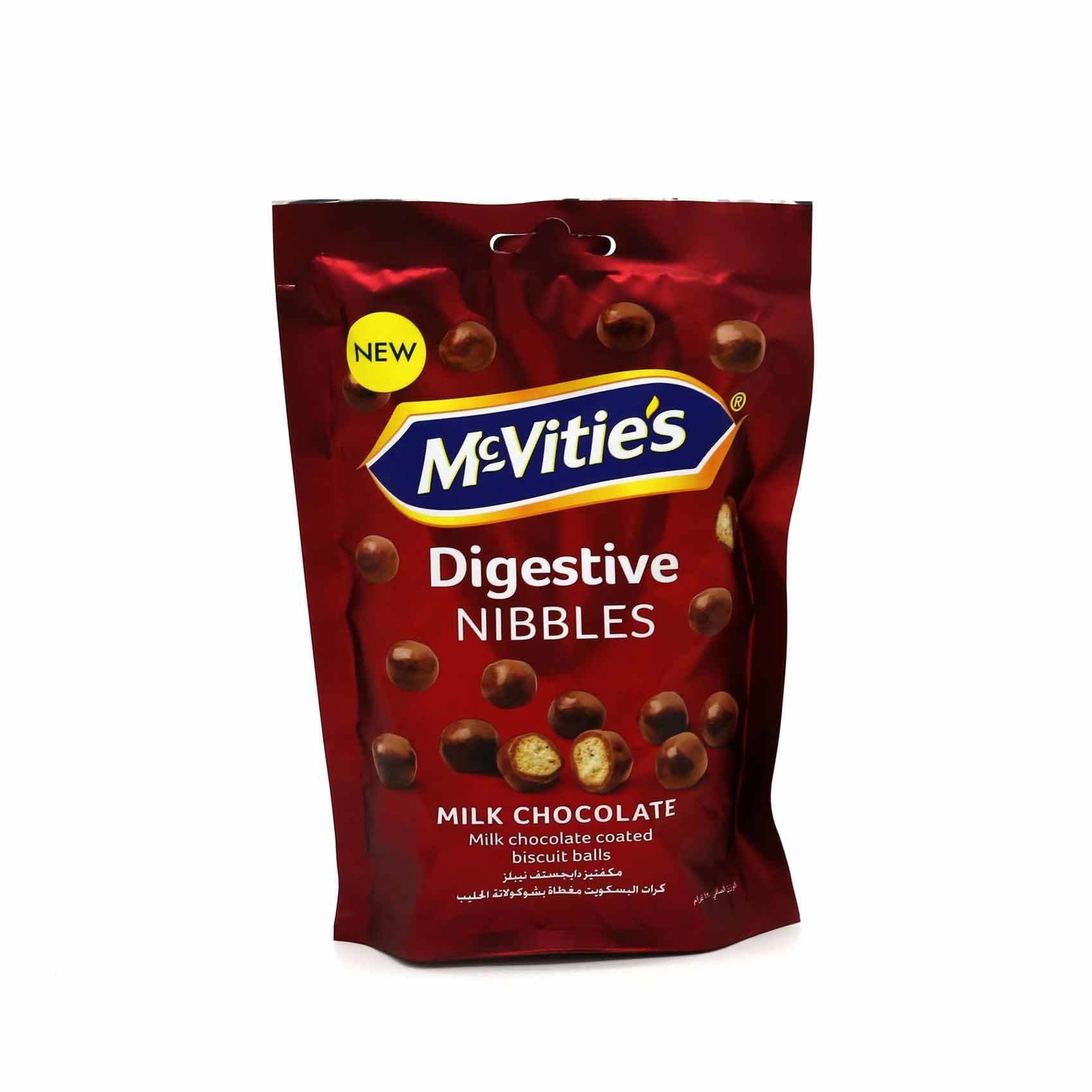 Buy Mcvities digestive nibbles milk chocolate coated biscuit balls 120