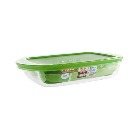 Pyrex Rectangular Food Container With Lid - 750ml - Green