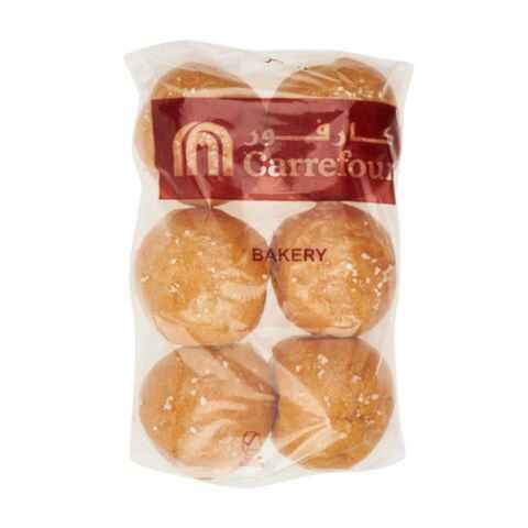 Buy Carrefour Round Plain Buns 6 Pieces in UAE