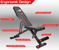 Sky Land Fitness Weight Bench, Adjustable Workout Bench Foldable Strength Training Bench For Home Gym-Em-1868, Black
