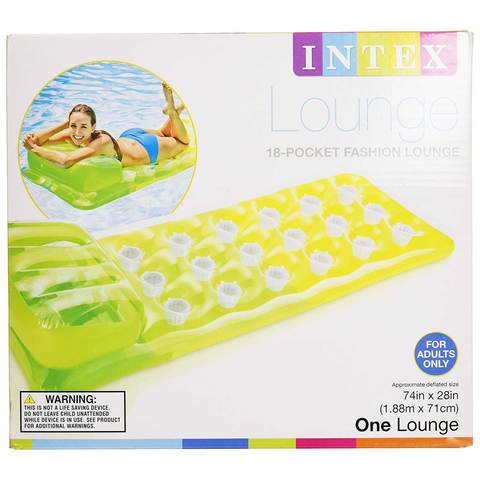 Intex 18-Pocket Fashion Lounge Pool Float Orange 74x28inch
