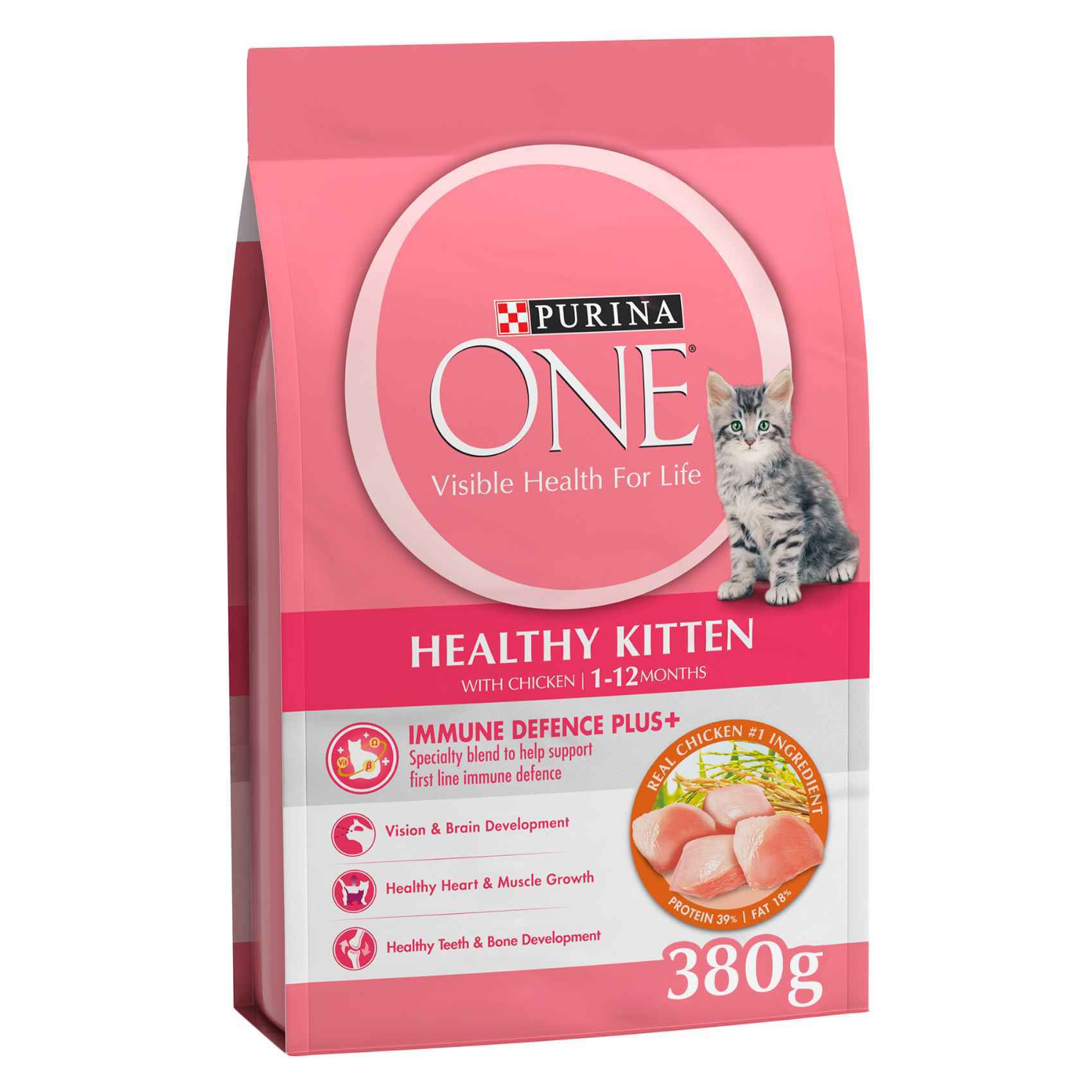 Purina One Healthy Kitten Dry Cat Food With Chicken 380g Online