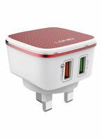 اشتري LDNIO Dual USB Wall Charger With Cable White/Red في الامارات