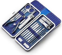 Manicure Set 18 Pcs, Nail Clippers Kit, Pedicure Care Tools-Stainless Steel Grooming Tools Leather Case for Travel &amp; Home (Assorted colors)