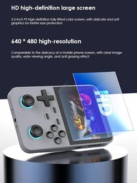 D007 Handheld Game Console Support Linux, Built in 10000+ Classic Games, 3.5 Inch IPS Screen Handheld Console with 3D Joystick, WiFi Retro Handheld Game Console,Champagne