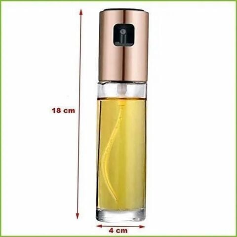 Atraux Oil Sprayer/Dispenser For Cooking, Glass Bottle For Kitchen Baking, Salad, BBQ, Roasting &amp; Grilling - Rose Gold (100ml)