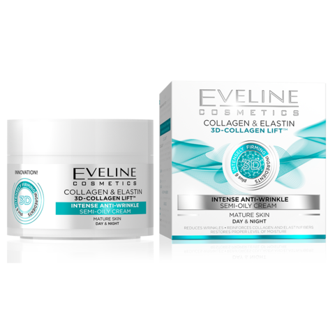 Eveline - Collagen&amp;Elastin - Intense Anti - Wrinkle Semi - Oily Cream 50 ml