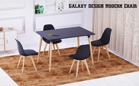 Black dining deals chairs with cushion