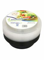 اشتري 10-Piece Round Disposable Food Storage Container Black/Clear 450ml في الامارات