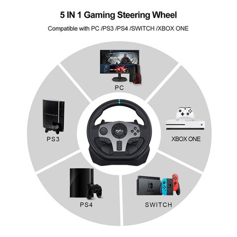 Buy PXN V9 Gaming Steering Wheel And Floor Pedals Black Online - Shop  Smartphones, Tablets & Wearables on Carrefour Jordan