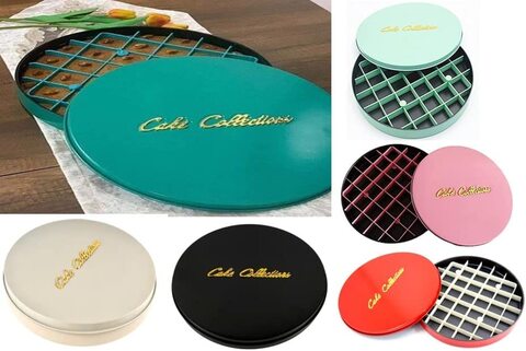 Cake Collection Sweet Container, Kunafa, Basbousa, Cake Container with Plastic partition - Random Colors