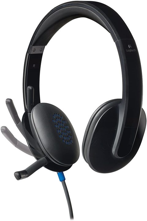 Logitech H540 Wired Headset, USB Headphone with Noise-Cancelling Microphone, USB, On-Ear Controls, Mute Indicator Light, PC/Mac/Laptop - Black