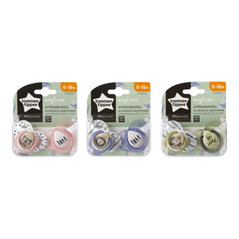 Tommee Tippee Closer To Nature Anytime Soother TT43336464 Multicolour Pack of 2