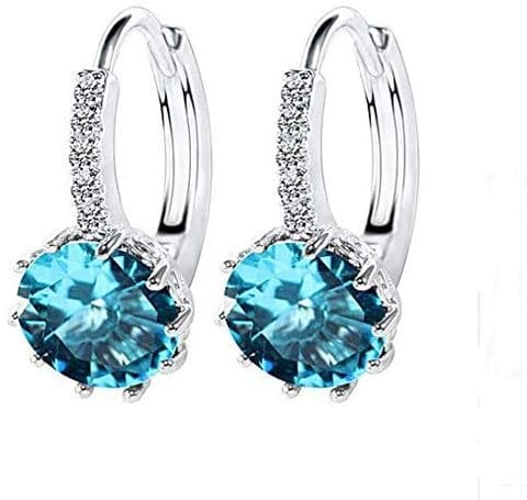 Generic Platinum Plated Round Hoop Earrings With Aaa Zircon For Women Jewelry Gift