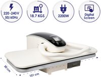 Super General 40 Inch Steam Press, Sensor Control Steam Iron With Digital Display, 750ml Water Capacity, Teflon Heating Plate, Sgsp-40, White, 104 X 62 X 26 Cm, 1 Year Warranty