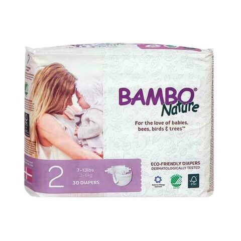 Buy Bambo Nature Dream Diaper Pants Size 2 3-6kg White 30 count in UAE