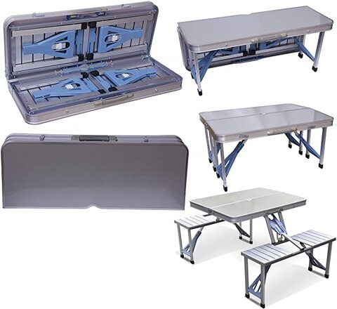 Aluminium folding table store & chair set