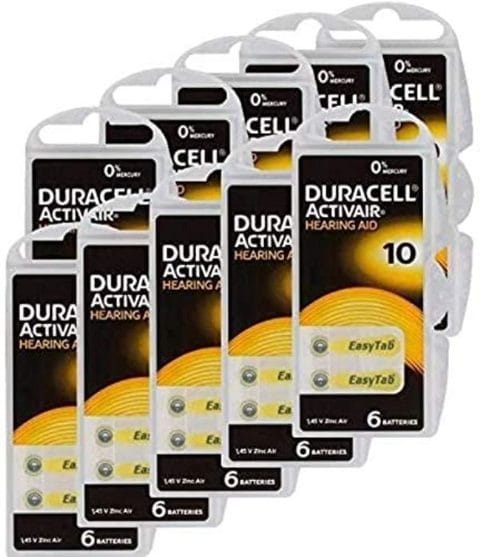Duracell Activair Hearing Aid Batteries Size 10 - 60 Batteries