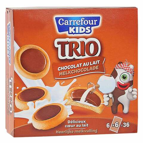 Buy Carrefour Trio Choco Biscuits 225g in Saudi Arabia