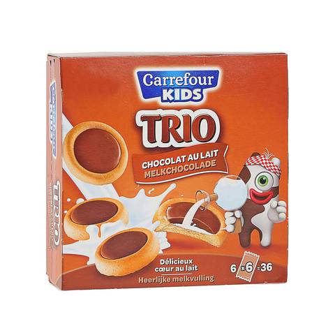 Buy Carrefour trio milk chocolate biscuits 225 g Online - Shop Baby ...