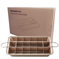 Generic Brownie Cake Pan, Non Stick Brownie Pan With 18 Pre-Slice Baking Tray Dividers Slice Solutions Cake Bakeware Carbon Steel Bakeware For Oven Baking