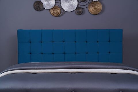 Blue store velvet headboard