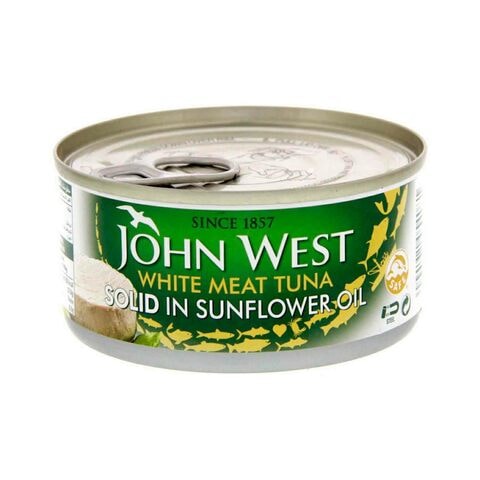 جون وست لحم تونة فاتح قطعة واحدة في زيت دوار الشمس 170 غرام
