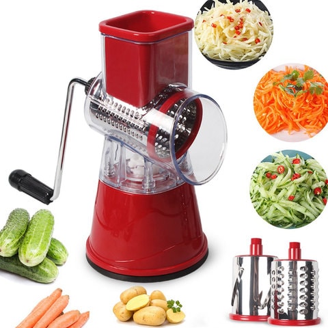 Generic Multifunctional Manual Vegetable Cutter Slicer Machine Rotary Potato Carrot Slicer Grater Kitchen Gadget Cooking Tool