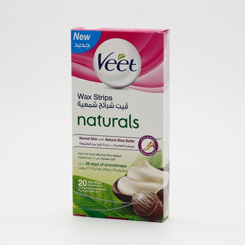 Veet wax strips with shea butter for normal skin 20 pieces