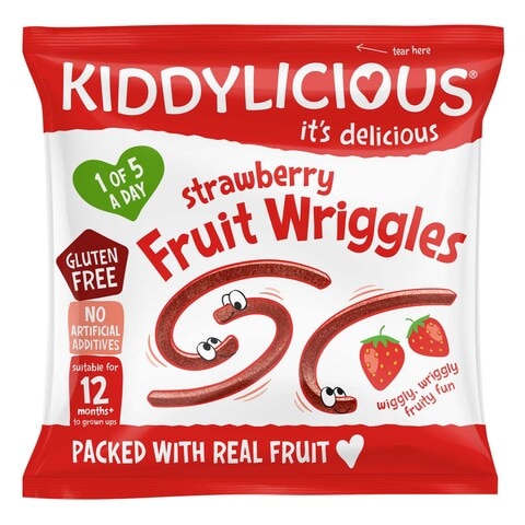 Kiddylicious Strawberry Fruit Wriggles 12g